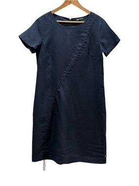 100% Linen Asymmetrical Midi Dress Coastal  Minimalist
